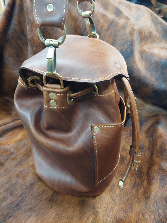 Drawstring Leather Bag - Maka Leathergoods