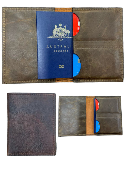 Passport folder, leather passport cover.